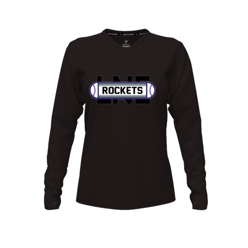 [FTLVCFBK-FYXS-LOGO1] Decker Comfort T-Shirt (Female Youth XS, Black, V Neck, Logo 1, Long Sleeve)