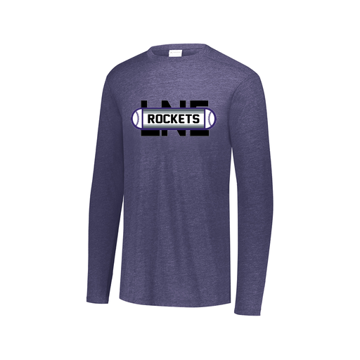 [FTLCUBNV-AXS-LOGO1] Decker Men's Tri-Blend T-Shirt - Long Sleeve (Adult XS, Navy, Logo 1)